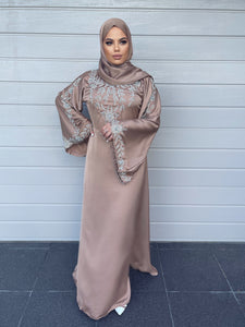 Royal bell sleeve Kaftan - Nude