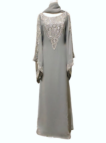 Royal Bell Maxi Dress - Grey