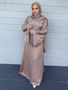 Royal bell sleeve Kaftan - Nude