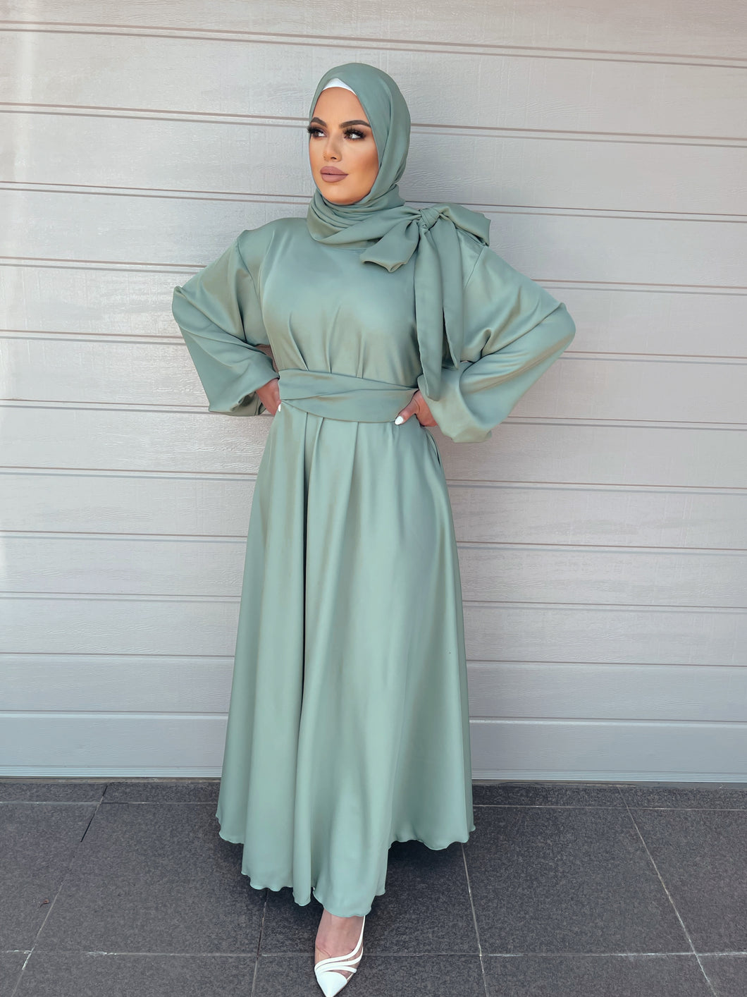 Diva Lux Abaya Dress  - Jade Green