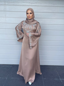 Royal bell sleeve Kaftan - Nude