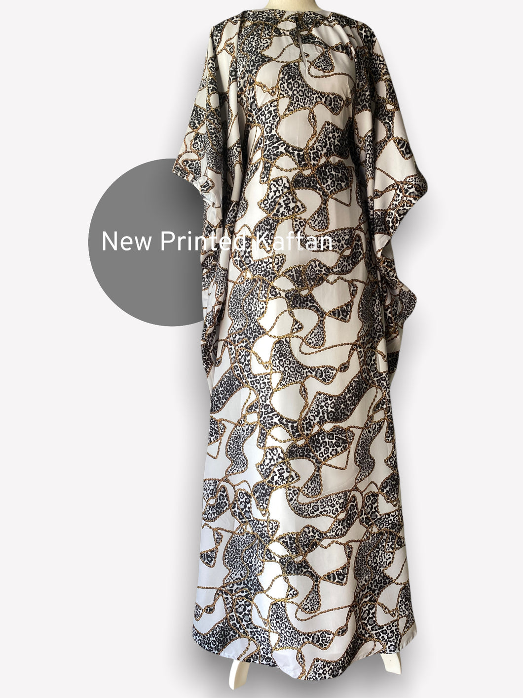 Lina Printed Summer Kaftan- White Chains