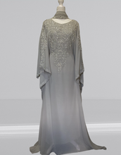 Load image into Gallery viewer, Pearl Kaftan - Grey with Silver embroidery (online only)