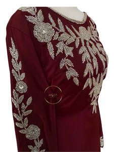 Royal Bell Kaftan - Burgundy