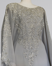 Load image into Gallery viewer, Pearl Kaftan - Grey with Silver embroidery (online only)