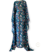 Load image into Gallery viewer, Lina Printed Summer Kaftan- Floral Teal