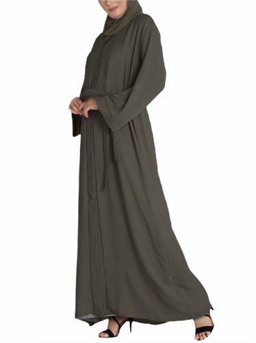 Plain Abaya- Khaki Green