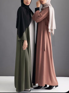 Plain Abaya- Khaki Green