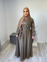 Load image into Gallery viewer, Mirna Emroidered Dress /Abaya - Oak