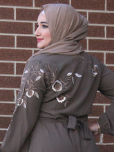 Load image into Gallery viewer, Mirna Emroidered Dress /Abaya - Oak