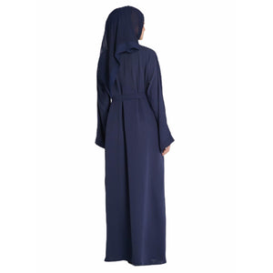 Plain Cardigan Abaya- Navy