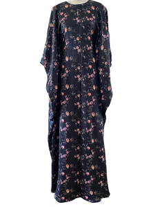 Lina Printed Summer Kaftan- Floral Black