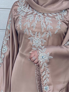 Royal bell sleeve Kaftan - Nude