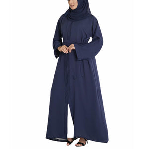 Plain Cardigan Abaya- Navy