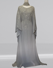 Load image into Gallery viewer, Pearl Kaftan - Grey with Silver embroidery (online only)