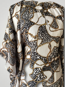 Lina Printed Summer Kaftan- White Chains