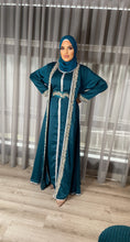 Load image into Gallery viewer, Zarah Kaftan/ Takshita set -Teal (Made on Order)