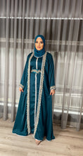 Load image into Gallery viewer, Zarah Kaftan/ Takshita set -Teal (Made on Order)